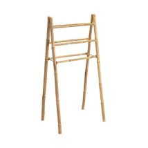Porte-serviettes Tréteau En Bambou - 6 Barres De Penderie - Naturel - 130x64cm - Box & Beyond