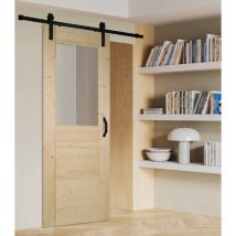 Porte seule bois épicéa horizon 1 vitrage 730