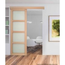 Porte seule NOVA2 4 Vitrages bois hêtre 2040 x 630