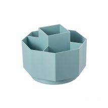 Porte-stylo rotatif en plastique, support de rangement de papeterie de bureau, porte-stylo de rangement hexagonal de bureau(vert)