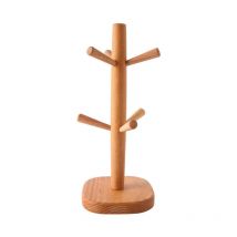 Porte Tasse avec 6 Crochets, Porte-gobelets en forme d'arbre, Porte-tasses en Bois, Rangement Tasse, Support Tasse a Cafe, pour la Maison et le Burea