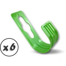 Kibros - Porte tuyau jardin mural Pour tuyaux de 6 à 30 m Vert Accrochage robinet - Lot de 6 - Support mural