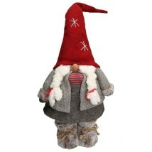Vacchetti - Marionnette en tissu gnome gris rouge cm21x16h75