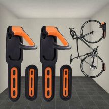 Trimec - Porte-vélos, porte-vélos mural avec revêtement en caoutchouc, pour 2 vélos, supports muraux pour vélo intérieur et extérieur