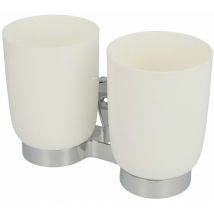 Porte-verre double laiton chromé