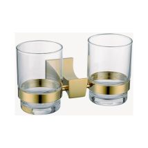 Porte double verre mural Doré - Chloe
