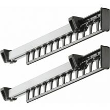 Porte-vêtements Armoire Garde-Robe Extractible Coulissant pour Cintre Support Portemanteau for pour 12 Cintres Longueur 312 mm Lot de 2