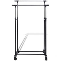 Inlife Port-manteau réglable 4 roulettes 2 rails d'accrochage