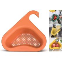 Blue Dream - Porte évier triangle épaissi, panier de crépine d'évier en forme de cygne, étagère rangement pour égouttoir cuisine pour fruits,