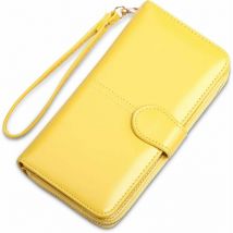 Kueatily - Portefeuille zippé de grande Capacité pour femmes (jaune)-Fei Yu