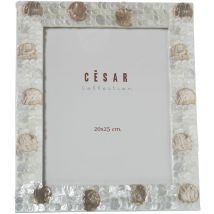 Fijalo - Portefoto Mutter -of -pearl 20x25cm Natural/Tan Circle ext: 27x32x1cmpour Alle Stile, um dem Haus eine Note zu verleihen