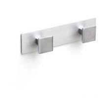 Portemanteau mural moderne adhésif avec finition chrome mat. Dimensions: 165x32x40 mm - talla