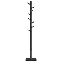 Vasagle - Portemanteau, Portant à Vêtements en Bois, Support sur Pieds avec 8 Crochets, 3 Hauteurs, pour Manteaux, Chapeaux, Sacs, pour Entrée,