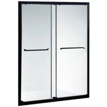 Portes coulissantes pour douche et hammam verre trempé securit 6mm structure aluminium et poignée inox 2