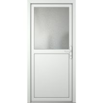 Porte de service pvc M02, blanc/blanc, largeur: 88cm, hauteur: 200cm, sens d'ouverture: tirant droit - white