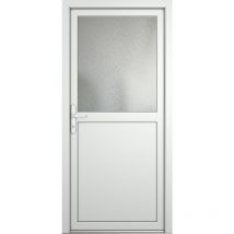 Porte de service pvc M02, blanc/blanc, largeur: 90cm, hauteur: 205cm, sens d'ouverture: tirant droit - white