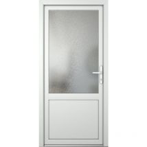 Porte de service pvc M03, blanc/blanc, largeur: 80cm, hauteur: 200cm, sens d'ouverture: tirant droit - white
