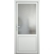 Porte de service pvc M03, blanc/blanc, largeur: 80cm, hauteur: 200cm, sens d'ouverture: tirant gauche - white
