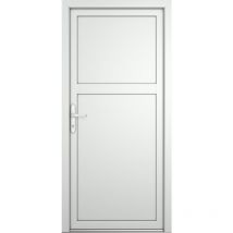 Porte de service pvc M07, blanc/blanc, largeur: 80cm, hauteur: 205cm, sens d'ouverture: tirant gauche - white