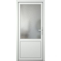 Porte de service 03, ouvrant vers l'extérieur, blanc/blanc, largeur: 88cm, hauteur: 200cm, sens d'ouverture: tirant droit - white