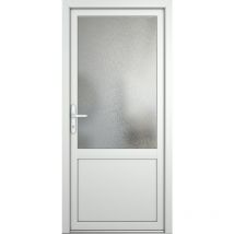 Porte de service 03, ouvrant vers l'extérieur, blanc/blanc, largeur: 80cm, hauteur: 200cm, sens d'ouverture: tirant gauche - white