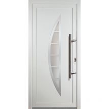 Portes d'entrée aluminium modèle 28, intérieur: blanc, extérieur: blanc largeur: 108cm, hauteur: 208cm, sens d'ouverture: tirant droit - white