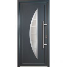 Portes d'entrée aluminium modèle 28, intérieur: titan, extérieur: titan largeur: 108cm, hauteur: 208cm, sens d'ouverture: tirant droit - grey