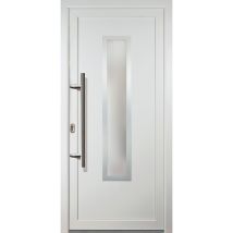 Portes d'entrée aluminium modèle 32, intérieur: blanc, extérieur: blanc largeur: 88cm, hauteur: 200cm, sens d'ouverture: tirant gauche - white