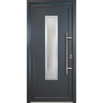 Portes d'entrée aluminium modèle 32, intérieur: titan, extérieur: titan largeur: 108cm, hauteur: 200cm, sens d'ouverture: tirant droit - grey