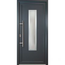 Portes d'entrée aluminium modèle 32, intérieur: titan, extérieur: titan largeur: 98cm, hauteur: 200cm, sens d'ouverture: tirant gauche - grey
