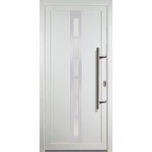 Portes d'entrée aluminium modèle 38, intérieur: blanc, extérieur: blanc largeur: 98cm, hauteur: 200cm, sens d'ouverture: tirant droit - white