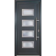 Portes d'entrée aluminium modèle 92, intérieur: titan, extérieur: titan largeur: 88cm, hauteur: 208cm, sens d'ouverture: tirant droit - grey