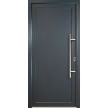 Portes d'entrée classique modèle 01, intérieur: blanc, extérieur: titan largeur: 108cm, hauteur: 208cm, sens d'ouverture: tirant droit - grey