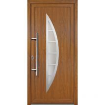 Portes d'entrée Exklusiv modèle 28, intérieur: golden oak, extérieur: golden oak largeur: 98cm, hauteur: 208cm, sens d'ouverture: tirant gauche - wood