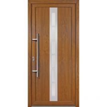 Portes d'entrée Exklusiv modèle 38, intérieur: golden oak, extérieur: golden oak largeur: 98cm, hauteur: 200cm, sens d'ouverture: tirant gauche - wood