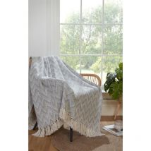 Portfolio Home - Portfolio Living Chester Throw Zig-Zag Geometric Throwover Grey 228x250cm
