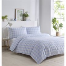 Portfolio Home - Portfolio Living Gingham Duvet Cover Bedding Set King Size , Blue