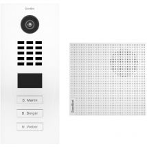Doorbird - Portier vidéo ip 3 sonnettes Blanc + Carillon D2103V ral 9016 kit 1