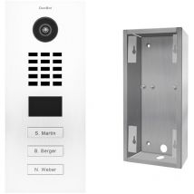 Doorbird - Portier vidéo ip 3 sonnettes Blanc + Carillon D2103V ral 9016 kit 2