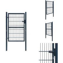Portillon 2D (simple) Gris anthracite 106x210 cm - Portail De Cloture - Portillon - Portail Simple - Portail Gris - Portail Acier