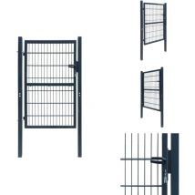 Portillon Acier 106x248 cm Anthracite - Portail Aluminium - Portillon Design - Portillon Jardin - Portillon Sécurisé - Portillon Anthracite