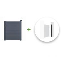 Casanoov - Portillon aluminium eiger 100x115cm + Kit inversion ouverture