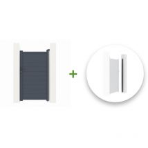Casanoov - Portillon aluminium eiger 100x180cm + Kit inversion ouverture