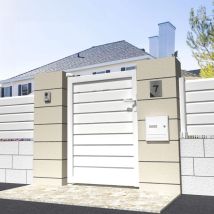 Intersun - Portillon Brise-vue L 1000 X H 1707 Mm (blanc Satiné Ral9010)