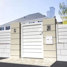 Intersun - Portillon brise-vue l 1000 x h 1857 mm (Blanc satiné RAL9010)