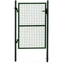 Sweeek - Portillon de jardin en métal vert. double sens d'ouverture. Avec serrure.150x87cm