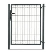 Easycloture - Portillon grillagé en acier galvanisé maille 200 x 50 occultable passage 1m x h 1m30 Gris anthracite