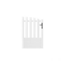 Gefradis - Portillon pvc blanc alençon incurvé L100 x H145 cm - Poignée à droite