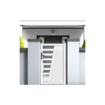 Portillon pvc blanc cambrai L100 x H160 cm - Poignée à gauche