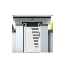 Portillon pvc blanc cambrai L100 x H160 cm - Poignée à droite